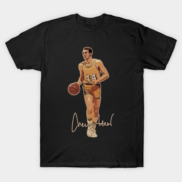 Jerry West Mr Clutch Basketball Legend Signature Vintage Retro 80s 90s Bootleg Rap Style T-Shirt by CarDE